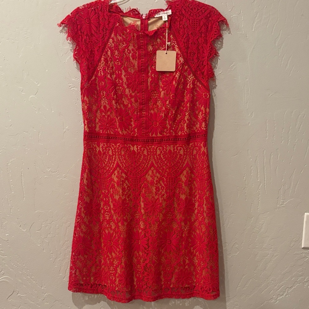NWT blue pepper Elegant Red Lace Dress